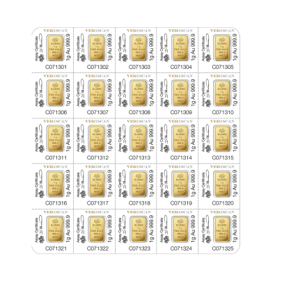 Investičná zlatá tehla 25x1 g Multigram Pamp Fortuna 86150025 (2) 2