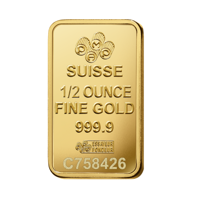 Investičná zlatá tehla 1-2 oz razená Pamp Fortuna 86150015