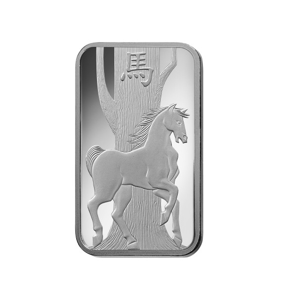 Investičná strieborná tehla 1 oz razená Pamp Lunar Kôň AG00RI0022SE08 (2)