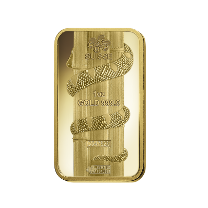 Investičná zlatá tehla 1 oz razená Pamp Lunar Had AU00RI022SD23