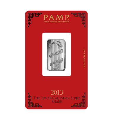 Investičná strieborná tehla 10 g razená Pamp Lunar Had AG00RI005SD23 2