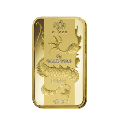 Investičná zlatá tehla 5 g razená Pamp Lunar Drak AU00RI0046B98