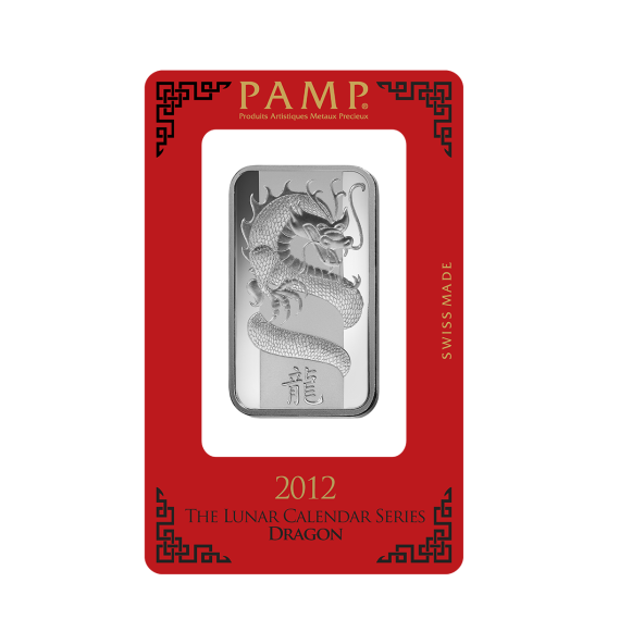 Investičná strieborná tehla 1 oz razená Pamp Lunar Drak AG00RI0226B98 (1)
