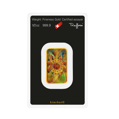 Investičná zlatá tehla 1-2 oz razená Kinebar Argor Heraeus 70013KB 2