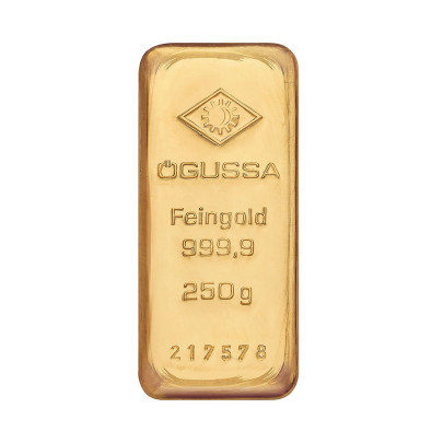 Investičná zlatá tehla 250 g liata Ögussa 1000BGV0250OG