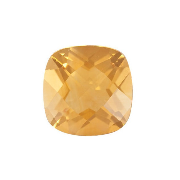 Citrín antický štvorec 8 x 8 mm 2ct Checkerboard cut CNVCAYL-8