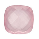 Quartz rose-ruženín antický štvorec 16 x 16 mm, AA, Double-sided Checkerboard cut