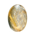 Quartz rutilovaný zlaté ihly ovál 11 x 9 mm, AA, Kabošon