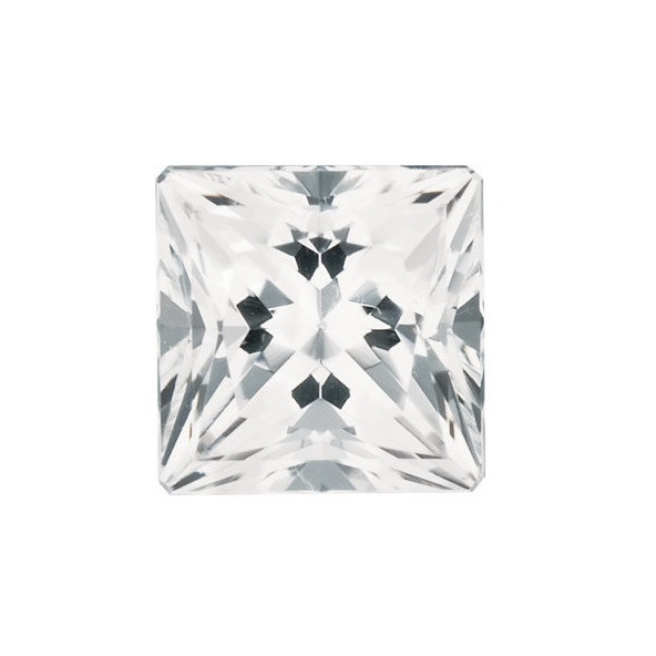 Topás biely štvorec 2 x 2 mm 0,054ct Princess cut TPPPFC-2