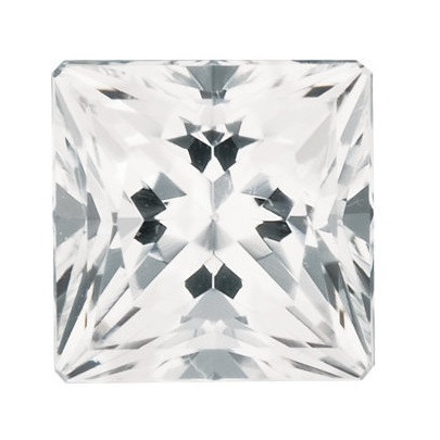 Topás biely štvorec 5 x 5 mm 0,8ct Princess cut TPPPFC-5