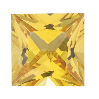 Zafír žltý štvorec 4 x 4 mm 0,4ct Princess cut ZFPPAAYL-4