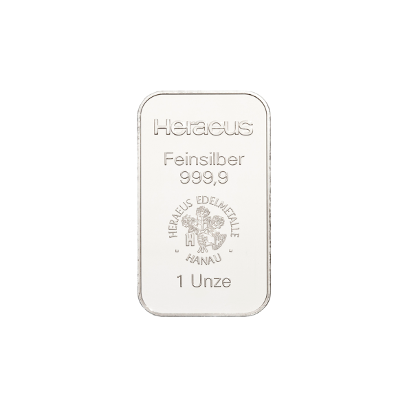 Investičná strieborná tehla 1 oz razená Heraeus 87893031