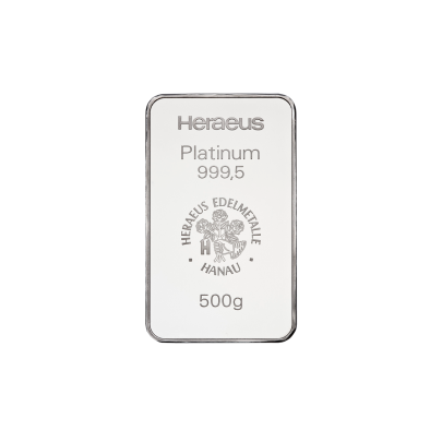 Investičná platinová tehla 500 g razená Heraeus 87891500