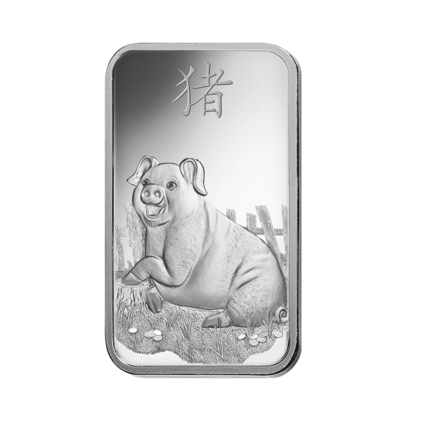 Investičná strieborná tehla 1 oz razená Pamp Lunar Prasa ZAGFS00117 (2)
