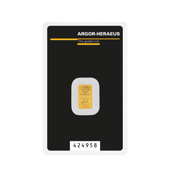 Investičná zlatá tehla 1 g razená Kinebar Argor Heraeus 70001KB (3)