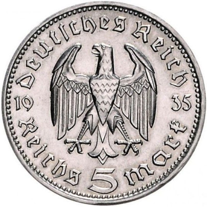 Strieborná minca 12,49 g 5 Reichs mark Paul Von Hindenburg AG000012