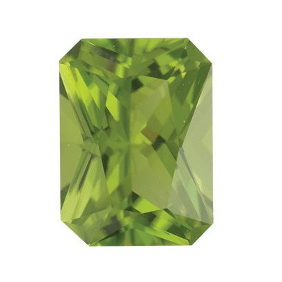 Peridot emerald 8 x 6 mm 1,7ct Radiant-Cut PEERAAPE-8