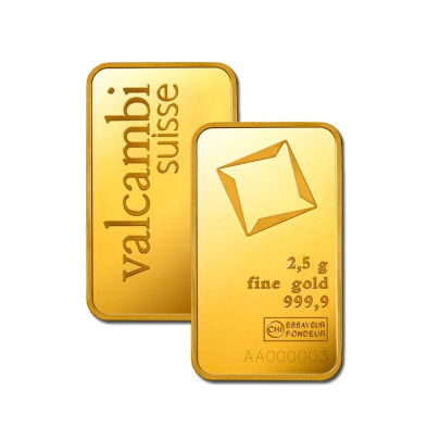 70023 Investičná zlatá tehla 2,5 g Valcambi  (1)
