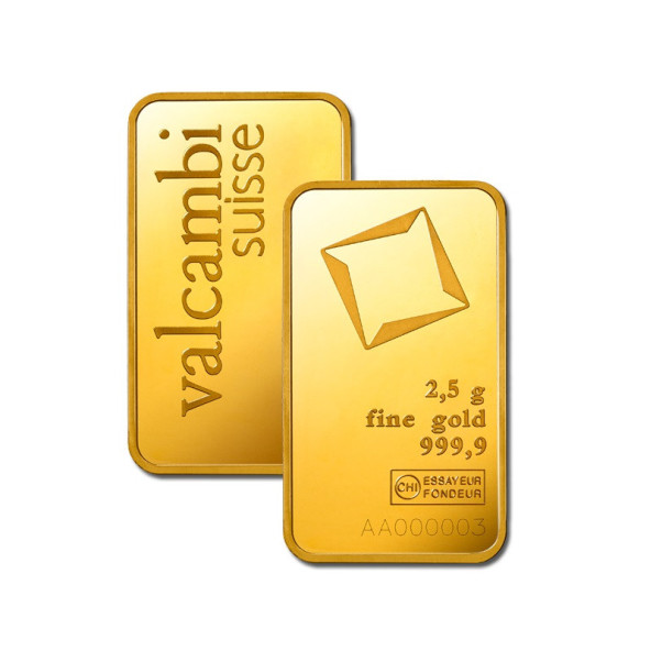 70023 Investičná zlatá tehla 2,5 g Valcambi  (1)