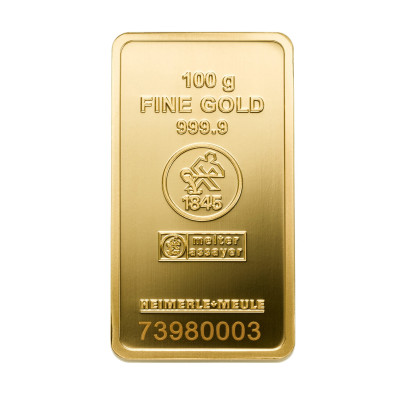 Investicna zlata tehla 100 g razena Heimerle+Meule 87892606