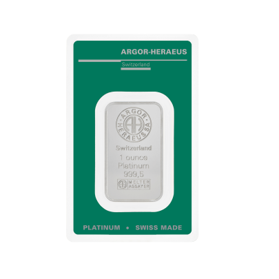 Investičná platinová tehla 1 oz razená Argor Heraeus 80255 2