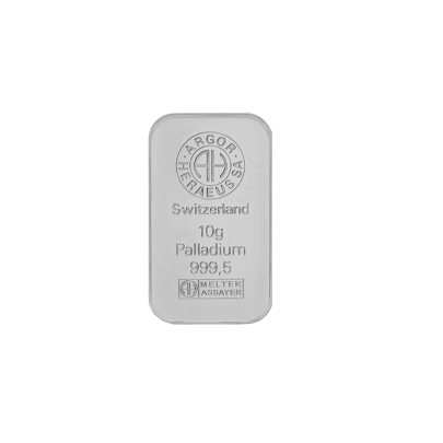 Investičná palladium tehla 10 g razená Argor Heraeus 80203