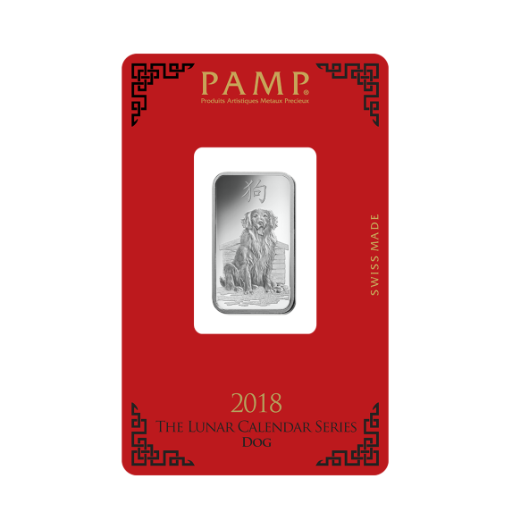 Investičná strieborná tehla 10 g razená Pamp Lunar Pes ZAGFS00109 (3)