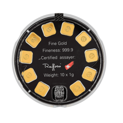 Investičná zlatá tehla 10x1 g Goldseed Argor Heraeus 70018 2