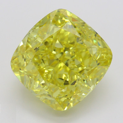 Farebný diamant cushion, fancy vivid žltý, GIA 7845770437 Y7