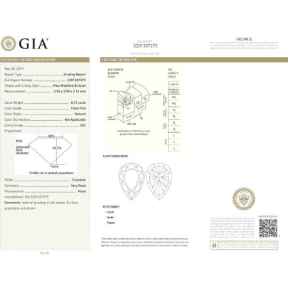 Prírodný farebný diamant s GIA certifikatom slza slabo ružový 0.31 ct VS2 5830720415_R1 2
