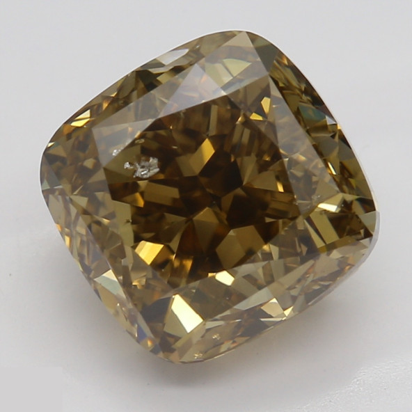 Prírodný farebný diamant s GIA certifikatom cushion fancy dark tmavo žltkasto hnedý 3.08 ct I1 5841890015_T9