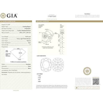 Prírodný farebný diamant s GIA certifikatom cushion fancy light ružovohnedý 0.59 ct I1 8827750218_T4 2