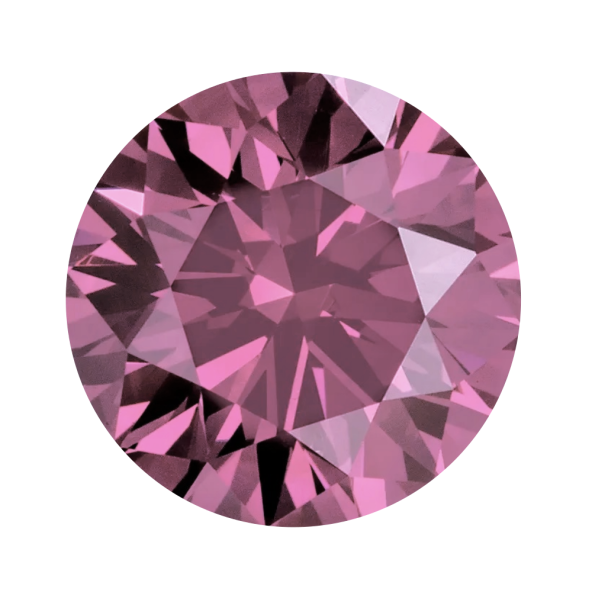 Fancy color diamant okrúhly briliant, fancy vivid raspberry ružový 1,9 mm 0,03ct  BIRDR7RO-1,9