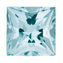 Akvamarín štvorec 4 x 4 mm, B, Princess cut