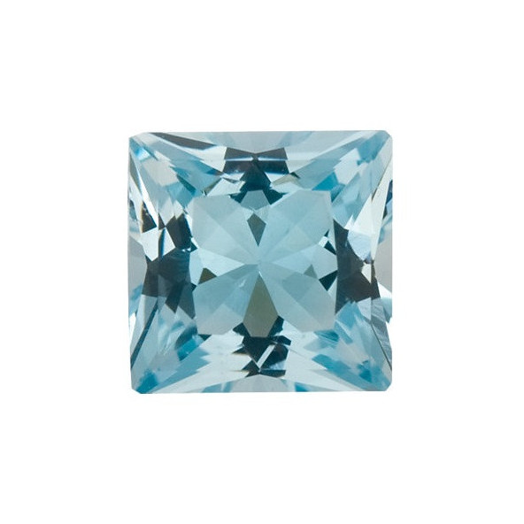 Akvamarín štvorec 4 x 4 mm 0,32ct Princess cut AKPPAAZ-4
