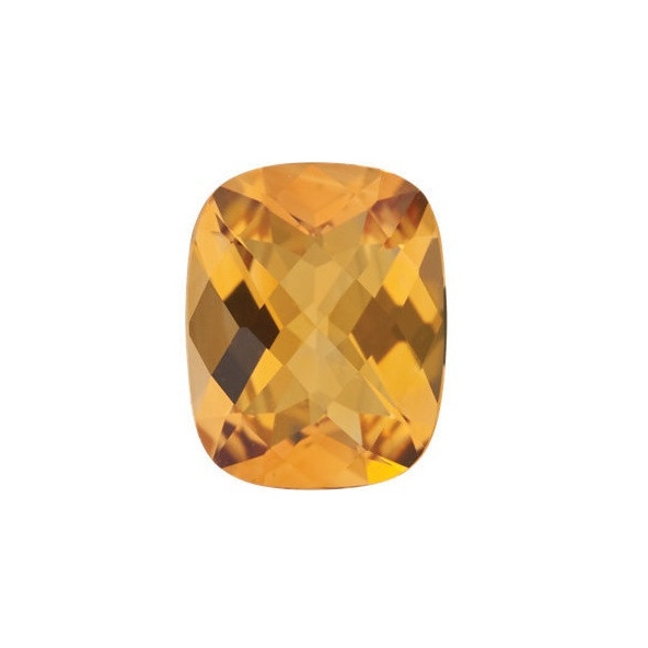 Citrín antický cushion 8 x 6 mm 1,22ct Checkerboard cut CNUCAAYL-8