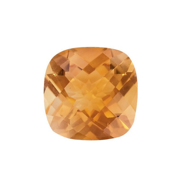 Citrín antický štvorec 12 x 12 mm 7ct Checkerboard cut CNVCAAYL-12