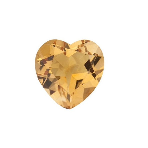 Citrín srdce 7 x 7 mm 1,22ct Fazetovaný CNHFAYL-7