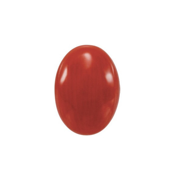 Korál červený ovál 7 x 5 mm 0,75ct Kabošon KOOKSRD-7