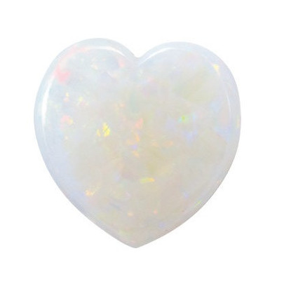 Opál biely srdce 7 x 7 mm 0,67ct Kabošon OPHKAW-7