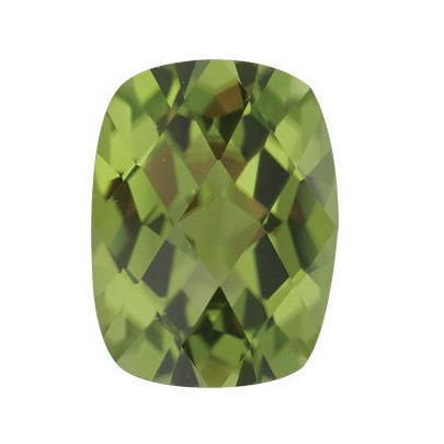 Peridot antický cushion 8 x 6 mm 1,52ct Checkerboard cut PEUCAAPE-8