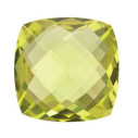 Quartz lemon antický štvorec 14 x 14 mm, AA, Double-sided Checkerboard cut