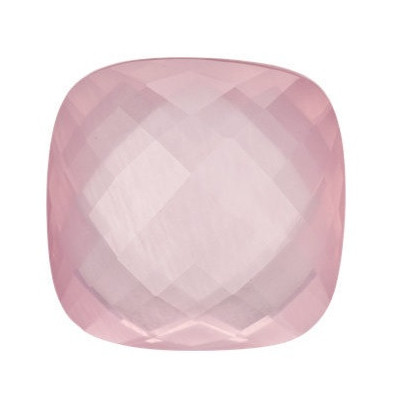 Quartz rose-ruženín antický štvorec 12 x 12 mm Double-sided Checkerboard cut KRVOAARO-12