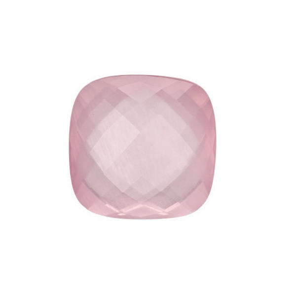 Quartz rose-ruženín antický štvorec 16 x 16 mm Double-sided Checkerboard cut KRVOAARO-16