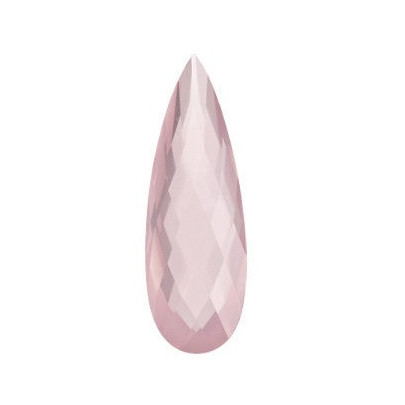 Quartz rose-ruženín slza 30 x 10 mm 9,89ct Double-sided Checkerboard cut KRXOAARO-30