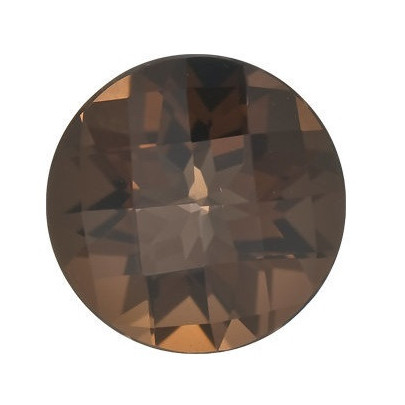 Quartz smoky-záhneda okrúhly 7 mm 1,28ct Checkerboard cut KRRCAABR-7