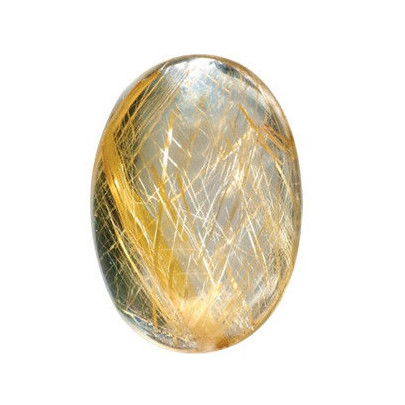 Quartz rutilovaný zlaté ihly ovál 11 x 9 mm 3,86ct Kabošon KROKAARU-11