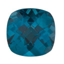 Topás London Blue antický štvorec 6 x 6 mm, AA, Checkerboard cut
