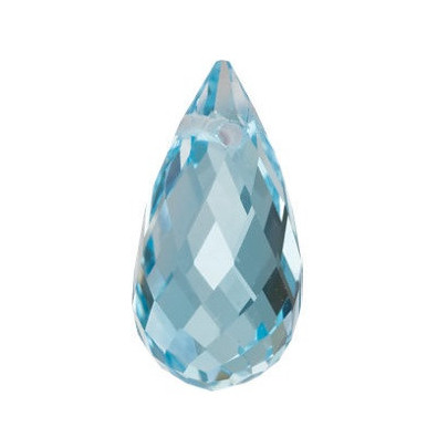 Topás Sky Blue briolette 6 x 4 mm 0,9ct Side-Drilled TPYFAASY-6