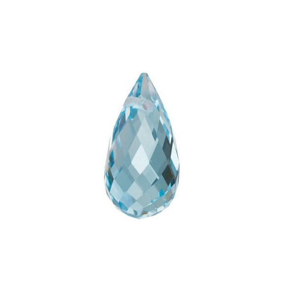 Topás Sky Blue briolette 8 x 5 mm 1,52ct Side-Drilled TPYFAASY-8